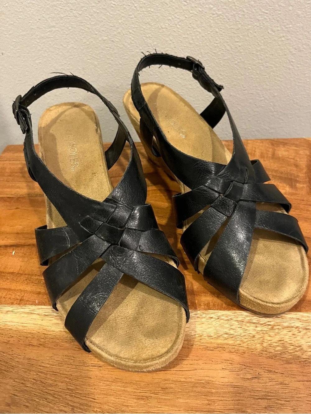 *Adorable* AEROSOLES 7.5 Black Wedge Sandals Espadrilles from Nordstrom